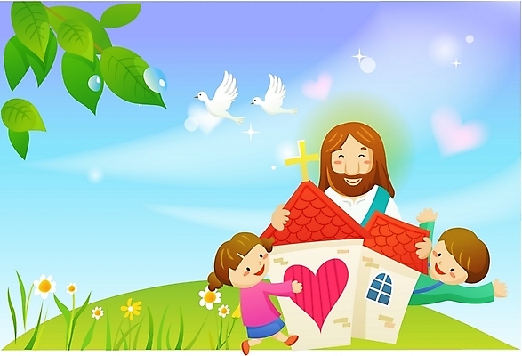 EPS 주간 여자 남자 기독교 어린이 일러스트 조류 하늘 나뭇잎 사랑 사람 소녀 소년 야외 세명 교회 하트 예수 성자 국내일러스트 자연요소 모양 동물 감정 종교 잎 종교건축 건물 신_종교 파일형식 벡터