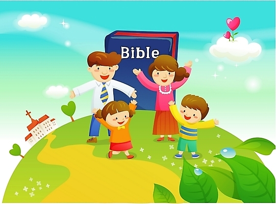 EPS 주간 구름 여자 남자 기독교 길 어린이 일러스트 가족 하늘 엄마 나뭇잎 사람 소녀 소년 여러명 야외 교회 성경 자녀 하트 아빠 성자 국내일러스트 자연요소 모양 종교 다수 잎 종교용품 관계 종교건축 건물 파일형식 벡터