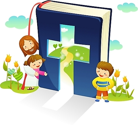 EPS 주간 구름 여자 남자 꽃 기독교 길 어린이 십자가 일러스트 사람 소녀 소년 야외 세명 성경 튤립 예수 성자 국내일러스트 자연요소 식물 종교 종교용품 신_종교 파일형식 벡터