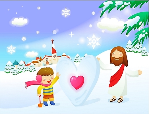 EPS 주간 구름 계절 남자 기독교 종교 어린이 겨울 일러스트 하늘 눈꽃 사랑 사람 소년 야외 두명 교회 하트 눈 예수 성자 남자만 소년만 국내일러스트 자연요소 모양 감정 종교건축 날씨 눈_날씨 건물 신_종교 어린이만 파일형식 벡터