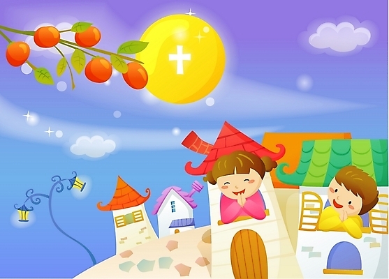 EPS 구름 여자 열매 남자 기독교 종교 어린이 십자가 가로등 일러스트 창문 하늘 주택 감 사람 소녀 소년 야외 두명 보름달 달 기도 성자 야간 소원 어린이만 국내일러스트 자연요소 식물 공공시설 과일 건물 파일형식 벡터