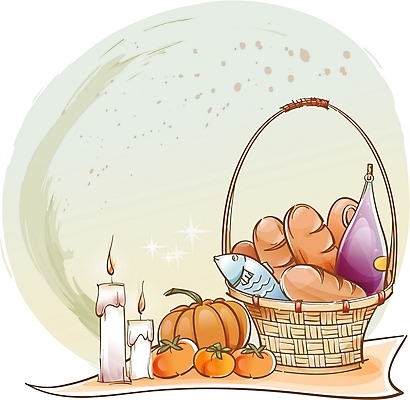EPS 기독교 음식 빵 채소 과일 일러스트 초 촛불 종교용품 호박 유리병 기독교용품 감 어류 사람없음 바구니 와인 성자 추수감사절 국내일러스트 종교 병_용기 주류 수중동물 파일형식 벡터