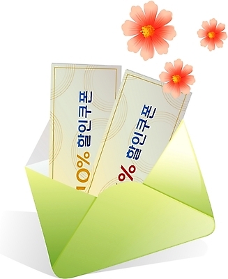 EPS 꽃 일러스트 편지봉투 프레임 선물 틀 이벤트 사람없음 쇼핑 티켓 상품권 쿠폰 할인쿠폰 국내일러스트 식물 봉투 편지 파일형식 벡터