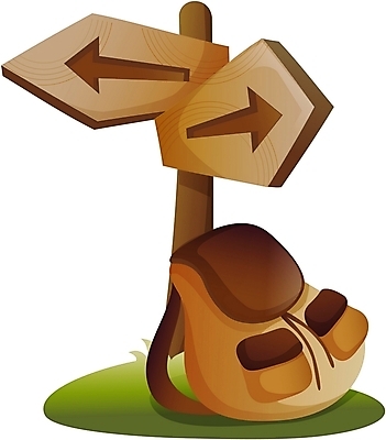 EPS 잡화 화살표 여행 가방 일러스트 배낭 사람없음 표지판 방향 갈림길 방향지시 국내일러스트 길 알림판 파일형식 벡터