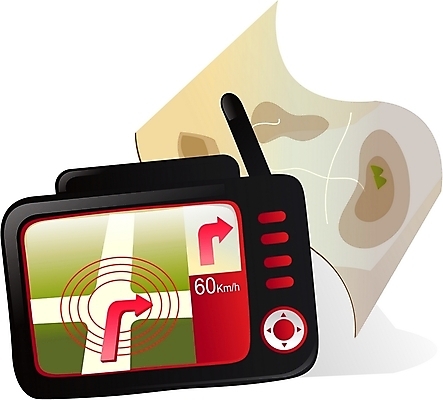 EPS 화살표 지도 일러스트 안내 사람없음 전자제품 통신기기 위치 네비게이션 우회전 국내일러스트 통신 기계 운전 파일형식 벡터