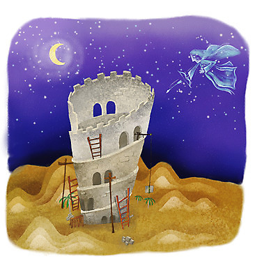 PSD 캐릭터 기독교 종교 일러스트 사다리 천사 화살 사람없음 야외 성경 달 성자 야간 성경이야기 가상인물 국내일러스트 일러캐릭터 자연요소 종교용품 상상 이야기 도구 파일형식