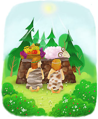 주간 PSD 나무 캐릭터 남자 기독교 종교 과일 일러스트 사람 야외 두명 성경 양 예수 성자 제사 성경이야기 형제 아벨 남자만 국내일러스트 일러캐릭터 자연요소 식물 종교용품 포유류 가족 이야기 신_종교 전통의례 파일형식