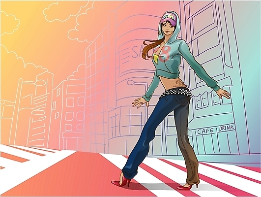 EPS 여자 패션 여유 일러스트 거리 힙합 한명 사람 20대 성인 야외 청춘 산책 댄서 춤 여자만 여자한명만 성인여자만 청년만 청년여자만 성인한명만 청년여자한명만 성인여자한명만 성인만 국내일러스트 직업 1 감정 음악 컨셉 문화예술 휴식 청년 파일형식 벡터