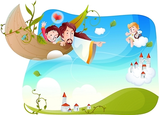 EPS 주간 구름 여자 남자 기독교 종교 어린이 일러스트 하늘 현악기 나뭇잎 천사 사람 소녀 소년 야외 건물 세명 예수 하나님 신 성자 하프 천국 조각배 선박 국내일러스트 자연요소 건축물 악기 수상교통 잎 배_교통 신_종교 파일형식 벡터