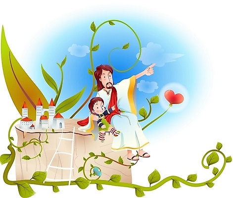 EPS 주간 구름 여자 남자 기독교 종교 어린이 일러스트 사다리 하늘 나뭇잎 사랑 사람 소녀 야외 두명 건물 하트 예수 하나님 신 성자 천국 나무밑둥 국내일러스트 자연요소 모양 나무 건축물 감정 잎 도구 신_종교 파일형식 벡터