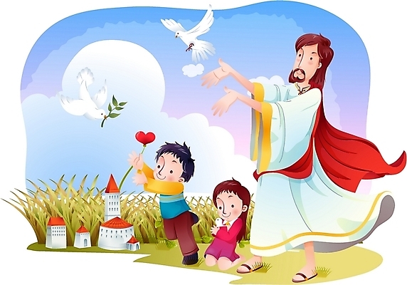 EPS 주간 구름 여자 남자 기독교 종교 어린이 일러스트 조류 하늘 나뭇잎 갈대 사랑 사람 소녀 소년 야외 건물 세명 하트 예수 하나님 신 성자 비둘기 국내일러스트 자연요소 모양 식물 동물 건축물 감정 잎 신_종교 파일형식 벡터
