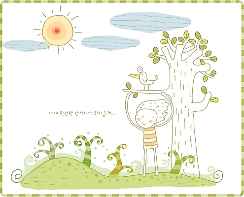 EPS 주간 나무 구름 남자 초등학생 어린이 일러스트 조류 나뭇잎 사랑 한명 사람 소년 야외 판타지 태양 꿈 편안함 안식처 남자만 남자한명만 어린이만 소년만 소년한명만 국내일러스트 자연요소 식물 동물 1 학생 감정 잎 상상 휴식 감각 파일형식 벡터