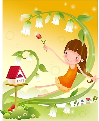 EPS 나무 여자 꽃 초등학생 어린이 일러스트 상상 주택 한명 사람 소녀 야외 판타지 버섯 우체통 흰색 순수 은방울꽃 여자만 여자한명만 어린이만 소녀만 소녀한명만 국내일러스트 식물 1 학생 컬러 컨셉 건물 파일형식 벡터