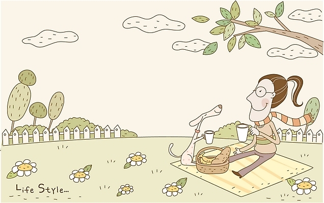 EPS 나무 라이프스타일 여자 꽃 여유 음료 빵 일러스트 바나나 한명 사람 20대 성인 야외 울타리 반려동물 소풍 개 강아지 돗자리 여자만 여자한명만 성인여자만 청년만 청년여자만 성인한명만 청년여자한명만 성인여자한명만 성인만 국내일러스트 식물 동물 1 감정 음식 과일 포유류 청년 생활 담장 야외활동 파일형식 벡터