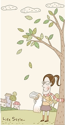 EPS 나무 구름 라이프스타일 여자 낙엽 잎 일러스트 나뭇잎 주택 한그루 한명 사람 20대 성인 야외 편지 여자만 여자한명만 성인여자만 청년만 청년여자만 성인한명만 청년여자한명만 성인여자한명만 성인만 국내일러스트 자연요소 식물 1 청년 건물 생활 파일형식 벡터