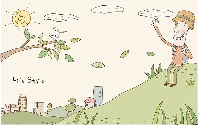 EPS 주간 나무 구름 라이프스타일 남자 여유 일러스트 조류 나뭇잎 산 한명 사람 20대 성인 취미 야외 건물 태양 등산 도시 풀잎 언덕 남자만 남자한명만 성인남자만 청년만 청년남자만 청년남자한명만 성인한명만 성인남자한명만 성인만 국내일러스트 자연요소 식물 동물 1 건축물 감정 잎 청년 생활 트래킹 풀_식물 파일형식 벡터