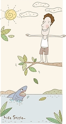 EPS 주간 구름 라이프스타일 남자 일러스트 한명 사람 20대 성인 야외 태양 유머 다이빙 상어 남자만 남자한명만 성인남자만 청년만 청년남자만 청년남자한명만 성인한명만 성인남자한명만 성인만 국내일러스트 자연요소 1 감정 어류 청년 생활 수영 수중스포츠 파일형식 벡터