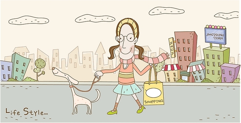 EPS 라이프스타일 여자 도로 일러스트 교통시설 한명 사람 20대 성인 야외 건물 반려동물 쇼핑 쇼핑백 상점 산책 도시 개 강아지 여자만 여자한명만 성인여자만 청년만 청년여자만 성인한명만 청년여자한명만 성인여자한명만 성인만 국내일러스트 동물 1 건축물 길 교통 가방 포유류 휴식 청년 생활 시설 파일형식 벡터