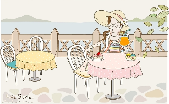 EPS 라이프스타일 여자 여유 음료 잎 의자 일러스트 탁자 휴식 나뭇잎 한명 사람 20대 성인 야외 반려동물 강 케이크 주스 카페 개 강아지 여자만 여자한명만 성인여자만 청년만 청년여자만 성인한명만 청년여자한명만 성인여자한명만 성인만 국내일러스트 식물 동물 1 감정 가구 컨셉 포유류 디저트 청년 생활 상점 파일형식 벡터