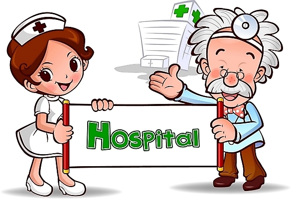 EPS 캐릭터 여자 남자 일러스트 홍보캐릭터 의학 병원 사람 두명 치료 팻말 간호사 의사 일러캐릭터 프레임 의료진 파일형식 벡터