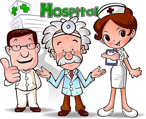 EPS 캐릭터 여자 남자 일러스트 홍보캐릭터 의학 병원 사람 치료 세명 환자 간호사 의사 일러캐릭터 의료진 파일형식 벡터