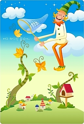 EPS 구름 사계절 계절 남자 줄기 나비 일러스트 상상 청소년 자연 하늘 주택 요정 한명 사람 10대 봄 우체통 그물 채집망 남자만 남자한명만 십대만 십대남자만 십대남자한명만 국내일러스트 자연요소 식물 1 곤충 건물 생태계 파일형식 벡터