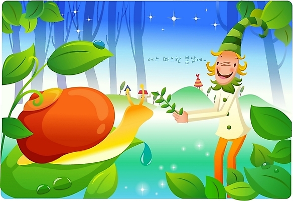 EPS 나무 사계절 계절 남자 일러스트 상상 청소년 자연 나뭇잎 요정 한명 사람 초원 야외 10대 봄 연못 달팽이 남자만 남자한명만 십대만 십대남자만 십대남자한명만 국내일러스트 식물 1 잎 연체동물 생태계 파일형식 벡터