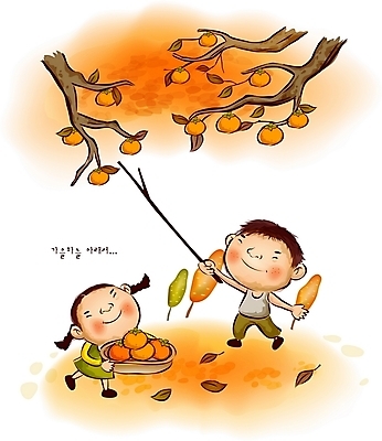 EPS 주간 나무 사계절 계절 여자 열매 남자 어린이라이프 어린이 일러스트 자연 감 사람 소녀 소년 야외 두명 바구니 수확 가을 막대기 순수 감나무 서리 추분 감따기 어린이만 국내일러스트 자연요소 식물 라이프스타일 컨셉 농업 과일 모션 절기 생태계 파일형식 벡터