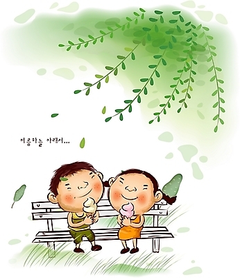 EPS 커플 사계절 계절 여자 남자 어린이라이프 어린이 벤치 의자 데이트 일러스트 자연 나뭇잎 아이스크림 사람 소녀 소년 야외 두명 여름 버드나무 어린이만 국내일러스트 나무 라이프스타일 가구 잎 관계 디저트 생태계 파일형식 벡터