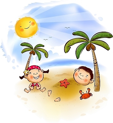 EPS 주간 사계절 계절 여자 남자 수영복 어린이라이프 어린이 바다 일러스트 자연 놀이 휴가 사람 소녀 소년 해변 야외 두명 여름 여름휴가 바캉스 모래사장 야자수 태양 게 선탠 대서 모래성 어린이만 국내일러스트 자연요소 나무 라이프스타일 옷 모래 갑각류 절기 생태계 파일형식 벡터 여름_계절