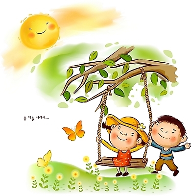 EPS 주간 나무 사계절 계절 여자 남자 꽃 어린이라이프 어린이 나비 꽃밭 일러스트 자연 놀이 사람 소녀 소년 야외 두명 태양 봄 나뭇가지 순수 그네 어린이만 국내일러스트 자연요소 식물 라이프스타일 곤충 컨셉 생태계 파일형식 벡터