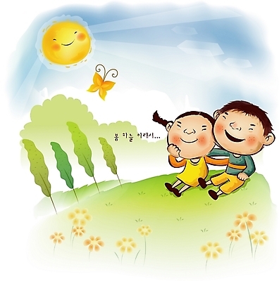 EPS 주간 나무 커플 사계절 계절 여자 남자 꽃 어린이라이프 어린이 나비 꽃밭 데이트 일러스트 자연 하늘 사람 소녀 소년 초원 야외 두명 태양 봄 언덕 어린이만 국내일러스트 자연요소 식물 라이프스타일 곤충 관계 생태계 파일형식 벡터