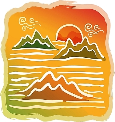 EPS 주간 자연요소 구름 한국전통 전통 명절 백그라운드 일러스트 새해 산 풍경 사람없음 야외 설날 태양 전통문양 일출 노을 동양화 연하장 국내일러스트 문양 기념일 카드_감사 한국 미술 파일형식 벡터