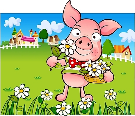 EPS 주간 동물 구름 척추동물 한마리 전통 육지동물 꽃 동물캐릭터 여러송이 꽃밭 일러스트 포유류 하늘 나비넥타이 새해 한국 초원 사람없음 야외 울타리 바구니 마을 가축 십이지신 운세 돼지띠 돼지 돼지캐릭터 정해년 일러캐릭터 자연요소 식물 캐릭터 1 아시아 다수 넥타이 담장 파일형식 벡터