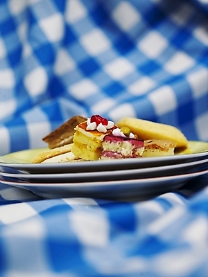 포토 JPG 스튜디오촬영 접시 음식 빵 디저트 실내 근접촬영 사람없음 아웃포커스 세로 케이크 식탁보 체크무늬 국내포토 식기 뷰포인트 무늬 촬영기법 내부 파일형식