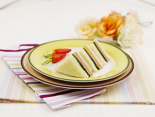 포토 JPG 스튜디오촬영 그릇 접시 꽃 음식 서양음식 실내 샌드위치 사람없음 가로 미니당근 국내포토 식물 식기 내부 당근 파일형식