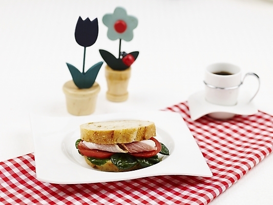 포토 JPG 스튜디오촬영 그릇 접시 커피 음식 빵 토마토 채소 서양음식 실내 샌드위치 근접촬영 사람없음 가로 바게트 찻잔 베이컨 국내포토 식기 음료 뷰포인트 잔 돼지고기 내부 파일형식