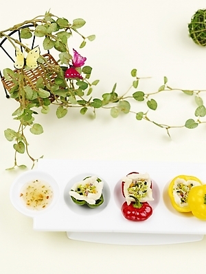 포토 JPG 스튜디오촬영 그릇 접시 음식 피망 파프리카 서양음식 실내 사람없음 빨간색 세로 초록색 하이앵글 노란색 샐러드 파프리카요리 국내포토 식기 뷰포인트 컬러 채소 내부 파일형식