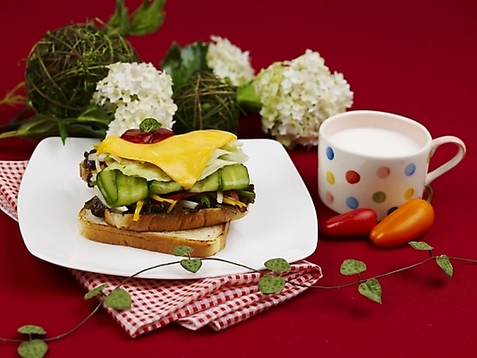 포토 JPG 스튜디오촬영 그릇 접시 꽃 음식 고추 치즈 서양음식 실내 샌드위치 근접촬영 사람없음 장식 컵 가로 초록색 노란색 우유 머그컵 덩굴 국내포토 식물 식기 뷰포인트 컬러 채소 유제품 내부 파일형식