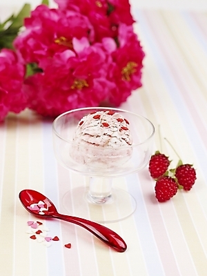 포토 JPG 스튜디오촬영 식물 그릇 꽃 음식 분홍색 과일 아이스크림 디저트 실내 사람없음 빨간색 장미 숟가락 산딸기 유리그릇 믹싱볼 국내포토 식기 컬러 유리 수저 파일형식