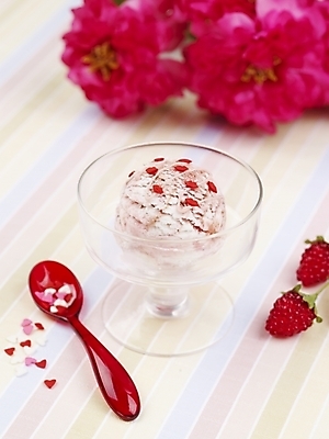 포토 JPG 스튜디오촬영 식물 그릇 꽃 음식 분홍색 과일 아이스크림 디저트 실내 사람없음 숟가락 유리그릇 믹싱볼 국내포토 식기 컬러 유리 수저 내부 파일형식