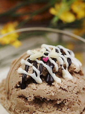 포토 JPG 스튜디오촬영 그릇 꽃 음식 아이스크림 디저트 실내 사람없음 세로 초콜릿 시럽 유리그릇 믹싱볼 국내포토 식물 식기 유리 내부 파일형식