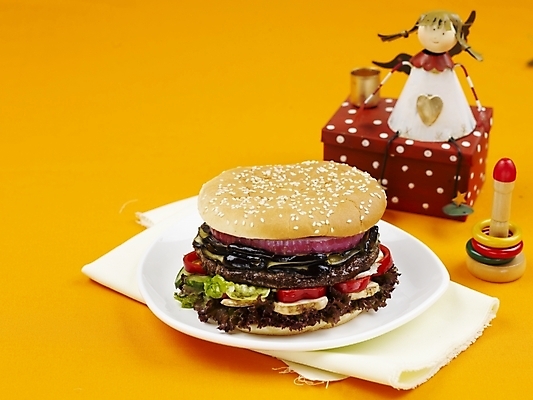 포토 JPG 스튜디오촬영 그릇 접시 음식 패스트푸드 실내 사람없음 장식 가로 피규어 햄버거 오브젝트 국내포토 식기 내부 미니어처 인스턴트 파일형식