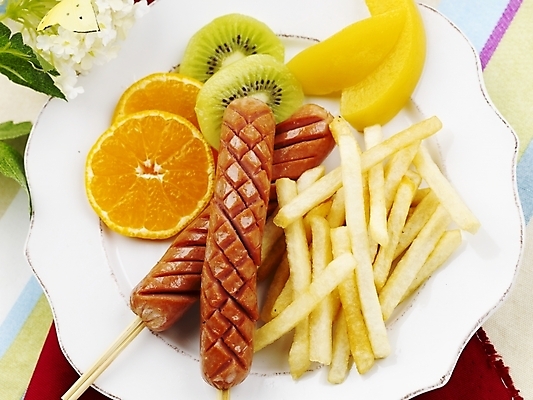 포토 JPG 스튜디오촬영 그릇 접시 음식 오렌지 과일 패스트푸드 실내 키위 근접촬영 사람없음 가로 하이앵글 감자튀김 소시지 안주 복숭아 국내포토 식기 뷰포인트 감자 내부 튀김 가공식품 인스턴트 파일형식