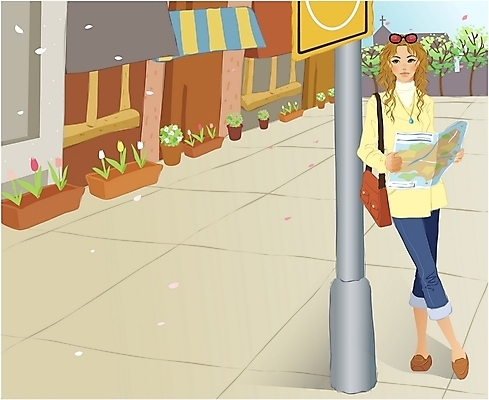 EPS 주간 계절 공공시설 여자 꽃 화분 여행 지도 가로등 가방 일러스트 휴가 거리 한명 사람 20대 성인 야외 건물 선글라스 여행객 상점 봄 기둥 도시 봄여행 여자만 여자한명만 성인여자만 청년만 청년여자만 성인한명만 청년여자한명만 성인여자한명만 성인만 국내일러스트 자연요소 식물 1 건축물 잡화 건축 안경 청년 시설 파일형식 벡터