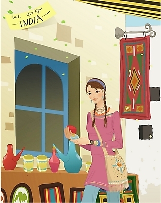 EPS 주간 계절 여자 나라 여행 가방 일러스트 창문 주전자 휴가 한명 사람 20대 성인 야외 건물 장식 컵 관광지 쇼핑 여행객 상점 봄 골동품 시장 인도 인도문화 봄여행 여자만 여자한명만 성인여자만 청년만 청년여자만 성인한명만 청년여자한명만 성인여자한명만 성인만 국내일러스트 자연요소 1 동양문화 식기 건축물 잡화 아시아 외국문화 주방용품 청년 인도_나라 파일형식 벡터
