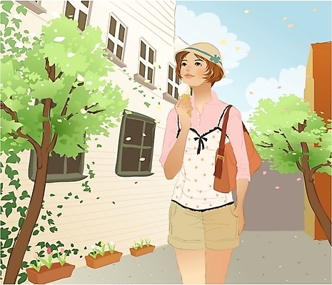 EPS 주간 나무 모자 응시 시선 계절 여자 꽃 화분 도로 여행 일러스트 창문 교통시설 휴가 아이스크림 거리 한명 사람 20대 성인 야외 건물 관광지 봄 산책 자유 도시 군것질 봄여행 여자만 여자한명만 성인여자만 청년만 청년여자만 성인한명만 청년여자한명만 성인여자한명만 성인만 국내일러스트 자연요소 식물 1 건축물 잡화 길 교통 컨셉 휴식 디저트 청년 시설 파일형식 벡터