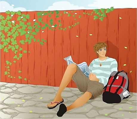 EPS 주간 나무 계절 남자 도로 여행 지도 일러스트 배낭 교통시설 바람 휴가 휴식 거리 한명 사람 20대 성인 야외 관광지 담장 봄 담쟁이덩굴 샌들 쪼리 배낭여행 봄여행 남자만 남자한명만 성인남자만 청년만 청년남자만 청년남자한명만 성인한명만 성인남자한명만 성인만 국내일러스트 자연요소 식물 1 길 교통 신발 컨셉 가방 날씨 청년 덩굴 시설 파일형식 벡터