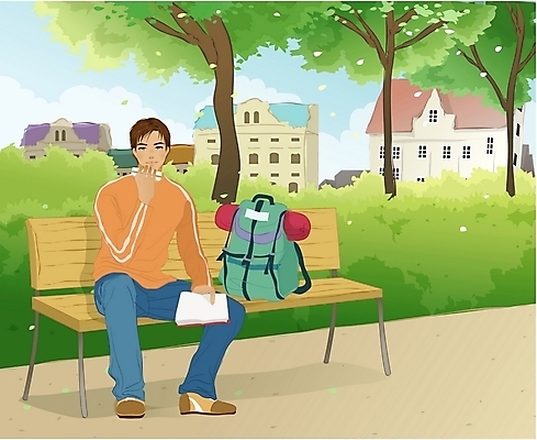 EPS 주간 나무 계절 공원 공공시설 남자 여행 벤치 의자 일러스트 배낭 휴가 휴식 샌드위치 한명 사람 20대 성인 야외 건물 책 관광지 독서 봄 배낭여행 점심식사 봄여행 남자만 남자한명만 성인남자만 청년만 청년남자만 청년남자한명만 성인한명만 성인남자한명만 성인만 국내일러스트 자연요소 식물 1 건축물 음식 가구 컨셉 가방 청년 식사 시설 파일형식 벡터