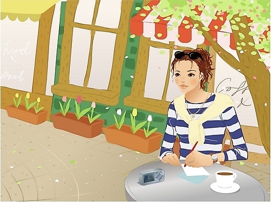 EPS 주간 나무 여자 꽃 화분 종이 커피 여행 의자 일러스트 탁자 휴가 휴식 잔 거리 한명 사람 20대 성인 야외 관광지 선글라스 필기구 카메라 상점 봄 카페 메모지 디지털카메라 노천카페 봄여행 여자만 여자한명만 성인여자만 청년만 청년여자만 성인한명만 청년여자한명만 성인여자한명만 성인만 국내일러스트 자연요소 식물 1 식기 계절 안경 음료 가구 컨셉 문구용품 청년 전자제품 사무용품 파일형식 벡터